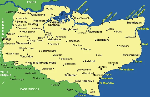 Areas 1 kent area map
